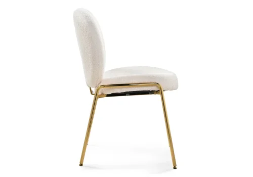 Стул на металлокаркасе Kalipso 1 white / gold 15782 Woodville, белый/букле, ножки/металл/золотой, размеры - ****560*600 фото 5