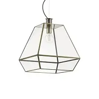 Светильник подвесной ORANGERIE SP1 BIG Ideal Lux прозрачный на 1 лампу, основание бронзовое в стиле кантри 