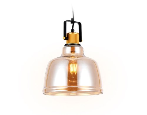 Светильник подвесной TR3526 Ambrella light янтарный 1 лампа, основание чёрное в стиле современный лофт  фото 2