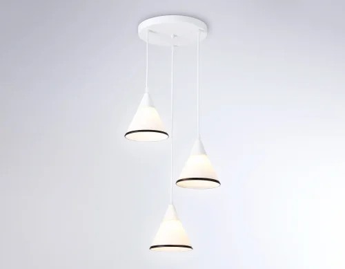 Светильник подвесной TR3167 Ambrella light белый 3 лампы, основание белое в стиле классический каскад фото 3