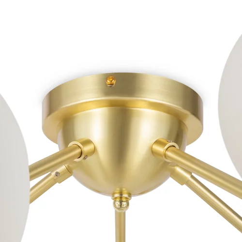 Люстра потолочная Dallas MOD545CL-20BS Maytoni белая на 20 ламп, основание золотое в стиле модерн молекула шар фото 4