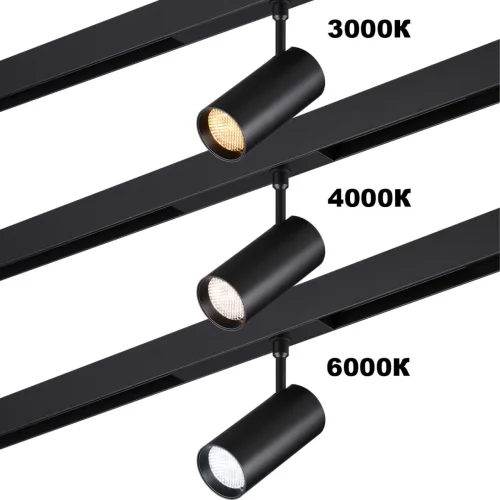 Трековый светильник LED с переключателем цветовой темперетуры Vector 359956 Novotech чёрный для шинопроводов серии Vector чёрный фото 3