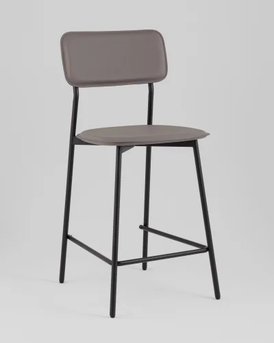 Стул барный Mikkie, серый УТ000039226 Stool Group, серый/экокожа, ножки/металл/чёрный, размеры - *****