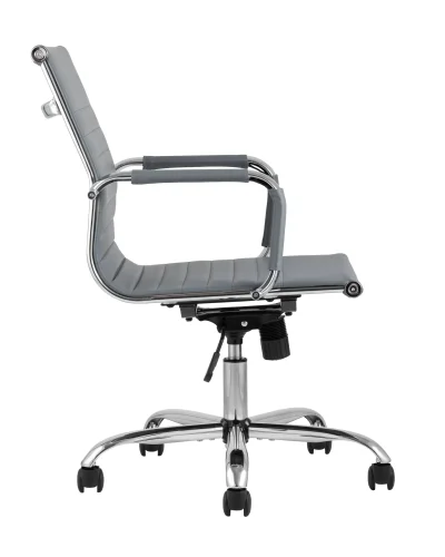 Кресло офисное TopChairs City S, серое УТ000001924 Stool Group, серый/экокожа, ножки/металл/хром, размеры - ****560*620 фото 2