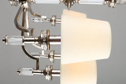 Люстра подвесная Dimaro OML-87803-08 Omnilux бежевая на 8 ламп, основание хром в стиле классический фото 5