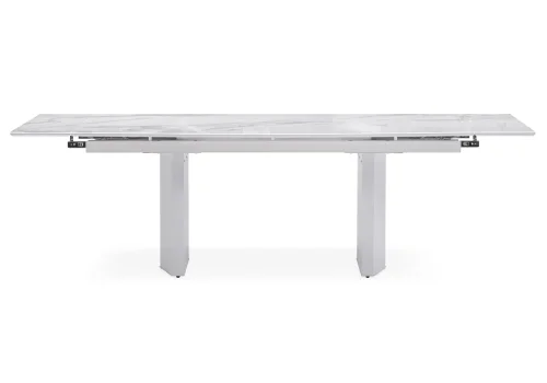 Стеклянный стол Монерон 200(260)х100х77 белый мрамор / белый 553541 Woodville столешница белая из стекло мдф фото 2