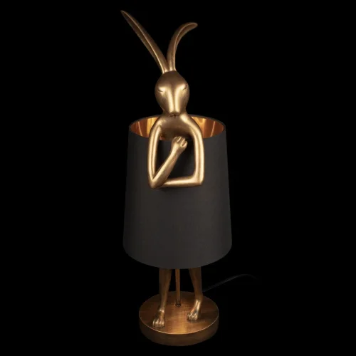 Настольная лампа Lapine 10315/B Black LOFT IT чёрная 1 лампа, основание золотое смола в стиле современный животные фото 6