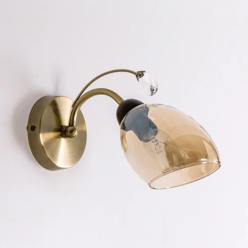 Бра Комета CL108315 Citilux прозрачный янтарный на 1 лампа, основание бронзовое в стиле современный  фото 3