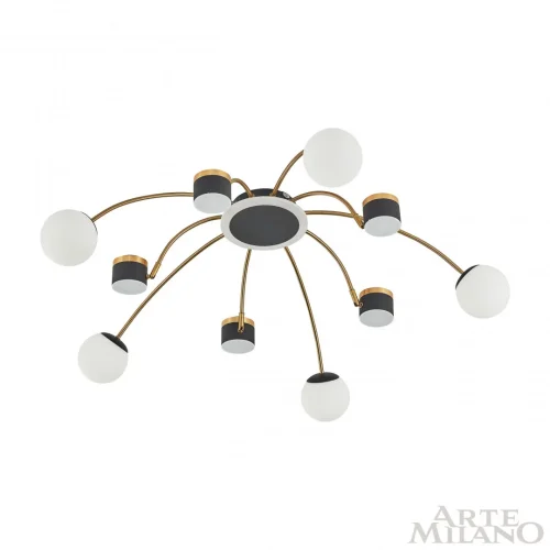 Люстра потолочная LED Ferrara-71040 272040/10 BK/GD Arte Milano белая на 1 лампу, основание чёрное в стиле современный хай-тек фото 9