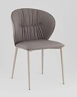 Стул обеденный Deia, серая экокожа, серые ножки УТ000040332 Stool Group, серый/экокожа, ножки/металл/серый, размеры - *820***525*565