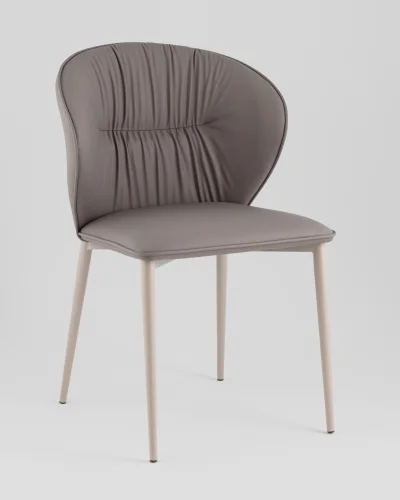 Стул обеденный Deia, серая экокожа, серые ножки УТ000040332 Stool Group, серый/экокожа, ножки/металл/серый, размеры - *820***525*565
