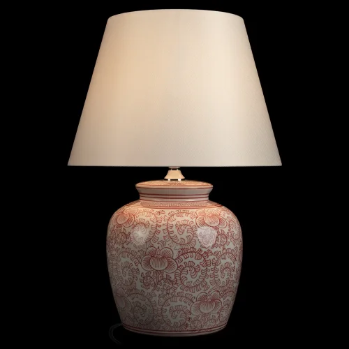 Настольная лампа Орхидея / Orchid 10491T Red LOFT IT белая на 1 лампу, основание красное керамика в стиле классический фото 2