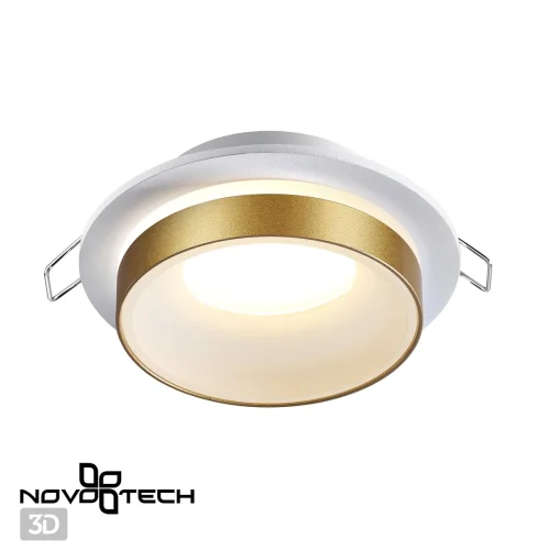 Светильник точечный Water 370783 Novotech белый золотой 1 лампа, основание белое в стиле современный  фото 4
