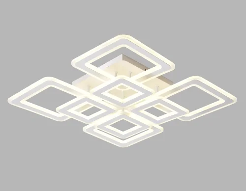 Люстра потолочная LED с пультом Acrylica Original FA868 Ambrella light белая на 1 лампа, основание белое в стиле современный хай-тек с пультом квадраты фото 2