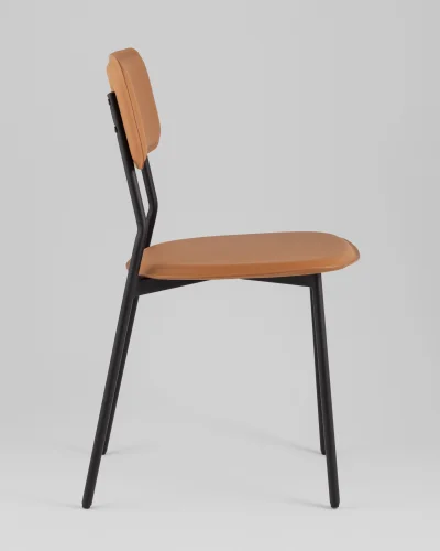 Стул обеденный Mikkie, коричневый УТ000039228 Stool Group, коричневый/экокожа, ножки/металл/чёрный, размеры - ***** фото 3