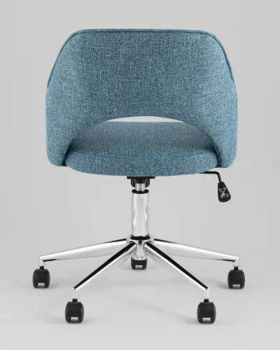 Кресло офисное Кларк, рогожка, синий УТ000039441 Stool Group, синий/рогожка, ножки/металл/хром, размеры - *880***540*590 фото 4