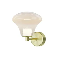 Бра LED Dynasty MOD402WL-L3BS3K Maytoni янтарный на 1 лампу, основание латунь в стиле современный арт-деко 