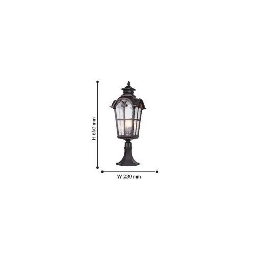 Парковый светильник Bristol 2036-1T Favourite уличный IP44 коричневый 1 лампа, плафон прозрачный в стиле кантри E27 фото 3