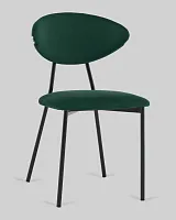 Стул обеденный Квинси велюр зеленый УТ000041638 Stool Group, зелёный/велюр, ножки/металл/чёрный, размеры - *****