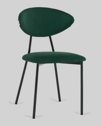 Стул обеденный Квинси велюр зеленый УТ000041638 Stool Group, зелёный/велюр, ножки/металл/чёрный, размеры - *****
