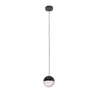 Светильник подвесной LED Luna 4369-1P Favourite белый прозрачный на 1 лампу, основание чёрное в стиле современный 