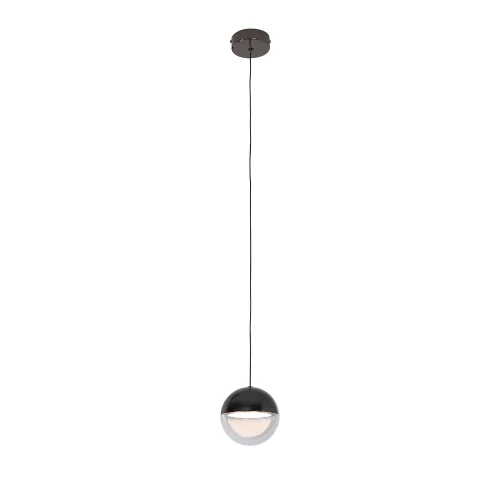 Светильник подвесной LED Luna 4369-1P Favourite белый прозрачный на 1 лампу, основание чёрное в стиле современный 