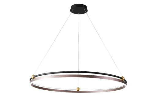 Люстра подвесная LED с пультом FERNANDO SP88W LED D1000 COFFEE/BLACK Crystal Lux чёрная коричневая на 1 лампу, основание чёрное в стиле современный с пультом кольца фото 2