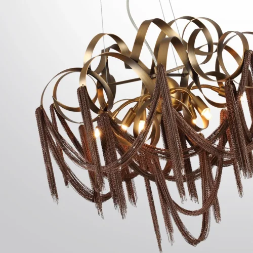 Люстра подвесная Chainy 5066/6 Odeon Light коричневая на 6 ламп, основание античное бронза в стиле лофт современный фото 5