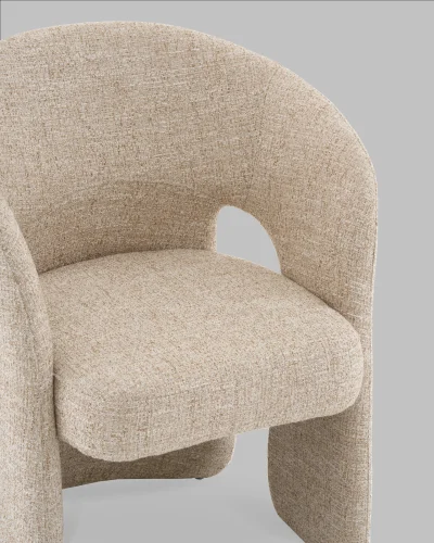 Кресло Bors, кремовый УТ000041681 Stool Group, кремовый/шенилл, ножки/шенилл/кремовый, размеры - *****мм фото 7