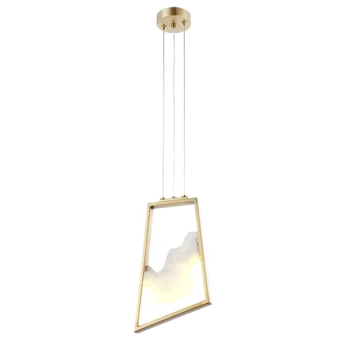 Светильник подвесной LED MARINA SP10W LED Crystal Lux белый 1 лампа, основание золотое в стиле современный  фото 2