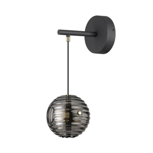 Бра LED Troni 5041/12WL Odeon Light чёрный серый на 1 лампа, основание чёрное в стиле современный шар
