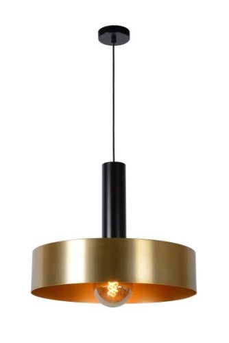 Светильник подвесной лофт Giada 30472/50/02 Lucide латунь 1 лампа, основание чёрное в стиле лофт модерн  фото 2