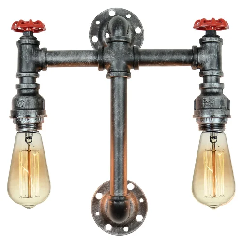 Бра лофт LSP-9192 Lussole без плафона на 2 лампы, основание серое в стиле лофт стимпанк