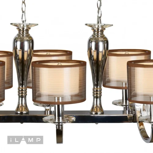 Люстра подвесная Mario RM16001/8PCR iLamp коричневая на 8 ламп, основание хром в стиле американский современный  фото 3