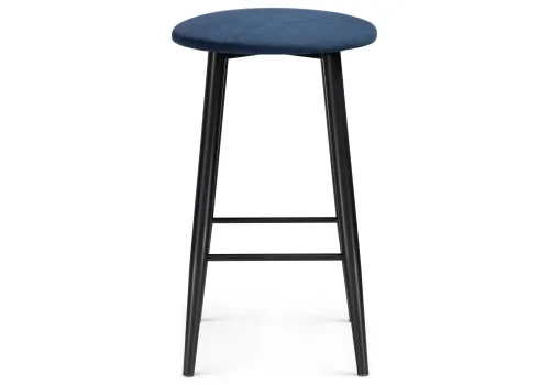 Барный стул Гангток темно-синий / черный матовый 469983 Woodville, синий/велюр, ножки/металл/чёрный, размеры - ****370*370 фото 2