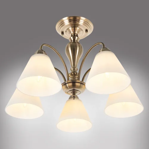 Люстра потолочная Anna MR1451-5C MyFar белая на 5 ламп, основание бронзовое в стиле классический современный  фото 5