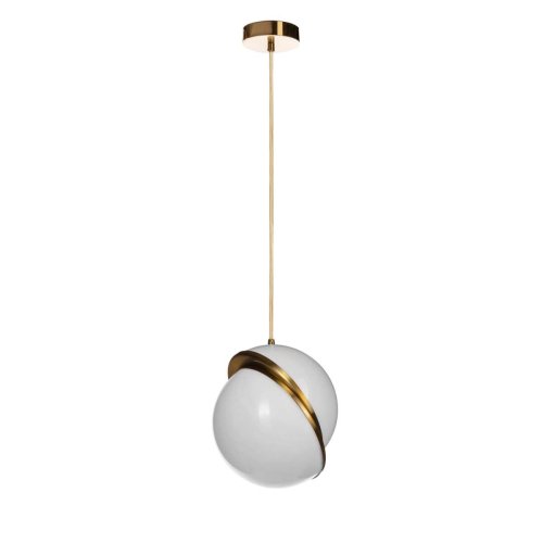 Светильник подвесной Crescent 5063-A LOFT IT белый 1 лампа, основание золотое в стиле арт-деко шар фото 2