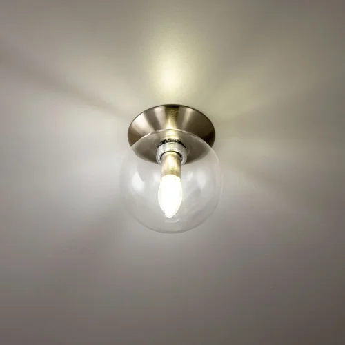 Светильник потолочный Томми CL102511 Citilux прозрачный 1 лампа, основание матовое хром в стиле модерн шар фото 3