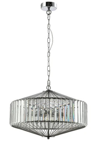 Люстра подвесная FIESTA SP5 CHROME/TRANSPARENTE Crystal Lux прозрачная на 5 ламп, основание хром в стиле модерн 
