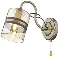 Бра с выключателем 217-501-01 Velante янтарный 1 лампа, основание бронзовое в стиле современный 
