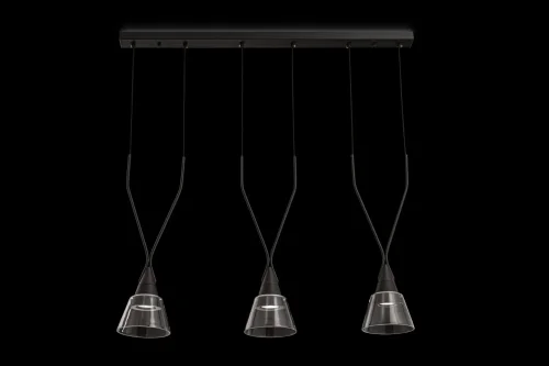 Светильник подвесной Hilo P063PL-03B Maytoni прозрачный 3 лампы, основание чёрное в стиле современный  фото 2