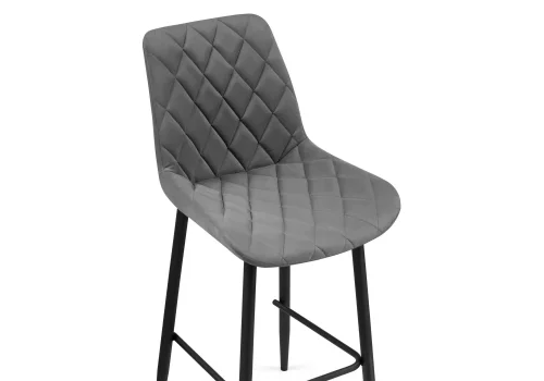 Полубарный стул Баодин К Б/К темно-серый / черный 517163 Woodville, серый/велюр, ножки/металл/чёрный, размеры - ****500*560 фото 5