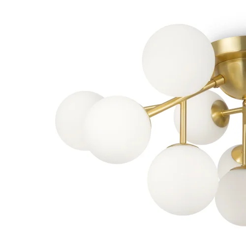 Люстра потолочная Dallas MOD545CL-12BS Maytoni белая на 12 ламп, основание золотое в стиле современный молекула фото 3