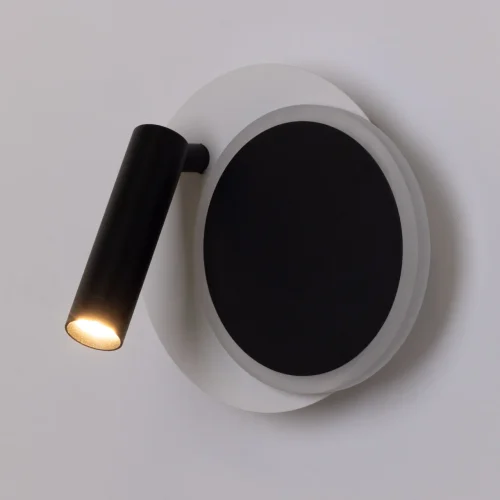 Бра LED Стаут 702023202 DeMarkt чёрный на 1 лампа, основание белое в стиле хай-тек для чтения фото 4