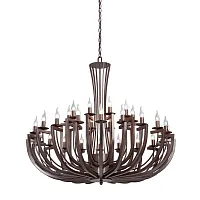 Люстра подвесная V3295-7/20+10 Vitaluce без плафона на 30 ламп, основание коричневое в стиле лофт 