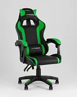 Кресло спортивное TopChairs Shadow, черно-зеленый УТ000039465 Stool Group, чёрный зелёный/экокожа, ножки/пластик/чёрный, размеры - *1270****