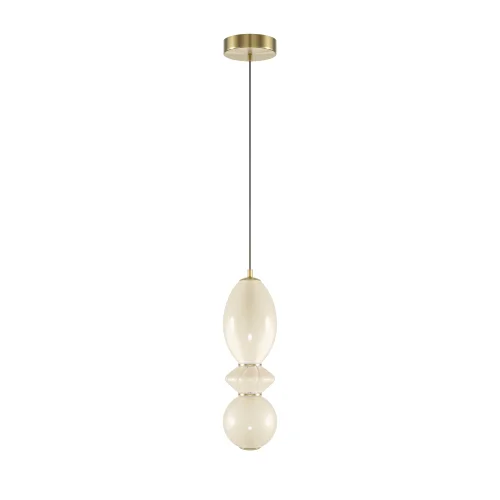 Светильник подвесной LED Brosche MOD362PL-L10BG3K Maytoni белый на 1 лампу, основание латунь в стиле современный арт-деко шар