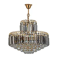 Люстра подвесная Ovada E 1.5.50.102 G Arti Lampadari серая чёрная на 8 ламп, основание золотое в стиле современный классический Люстра подвесная Ovada E 1.5.50.102 G Arti Lampadari серая чёрная на 8 ламп, основание золотое в стиле современный классический