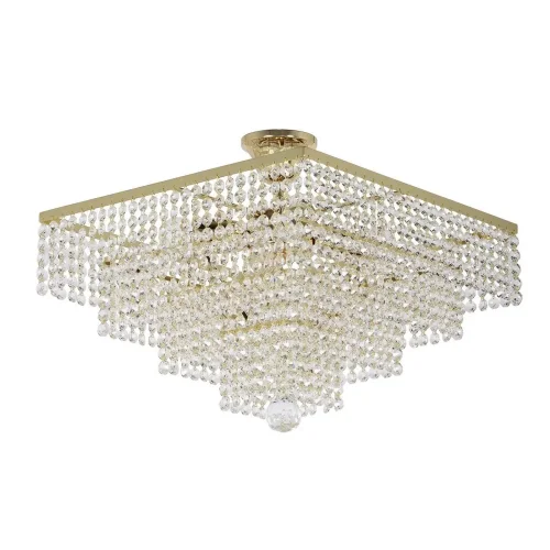 Люстра хрустальная подвесная Rozzano E 1.5.40.600 G Arti Lampadari прозрачная без плафона на 4 лампы, основание золотое в стиле классический 