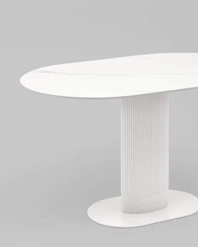 Стол обеденный Mystery 130*80 белый, керамика, столешница УТ000040809 Stool Group столешница белая из керамика фото 6